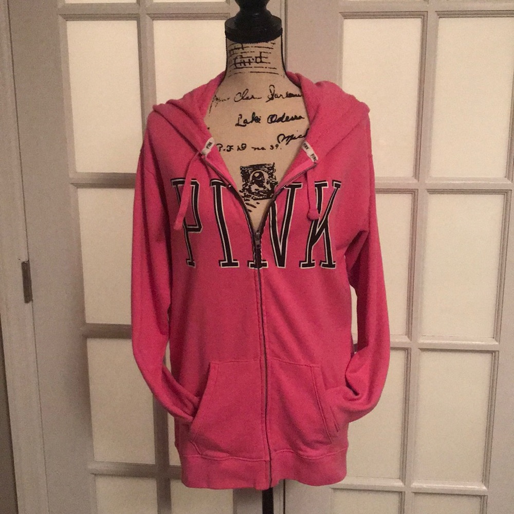 Pink zip up sweat jacket